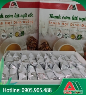 Combo 10 hộp Thanh gạo lứt vidaboom hộp 20 thanh (450gr) vị không chà bông